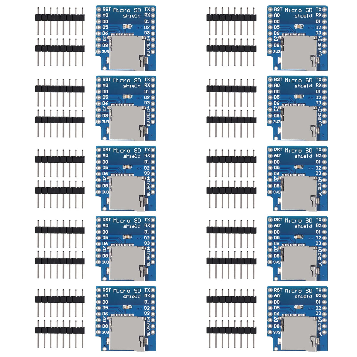 Aceirmc 10Pcs Micro Sd Card Shield D1 Mini Tf Wifi Esp8266 Compatible For Wemos D1 Mini Tf Card Module