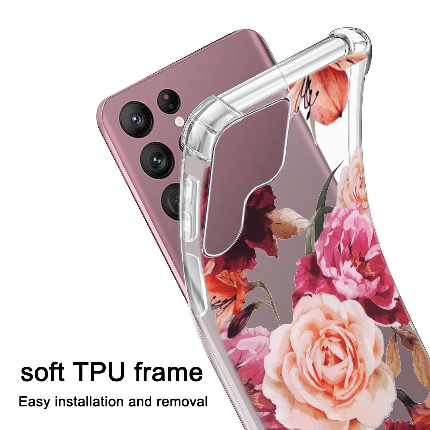 Yjrop (3 Pack) For Samsung Galaxy S23 Ultra Case, Soft Clear Tpu [Scratch Resistant] Drop Silicone Bumper Protection Shockproof