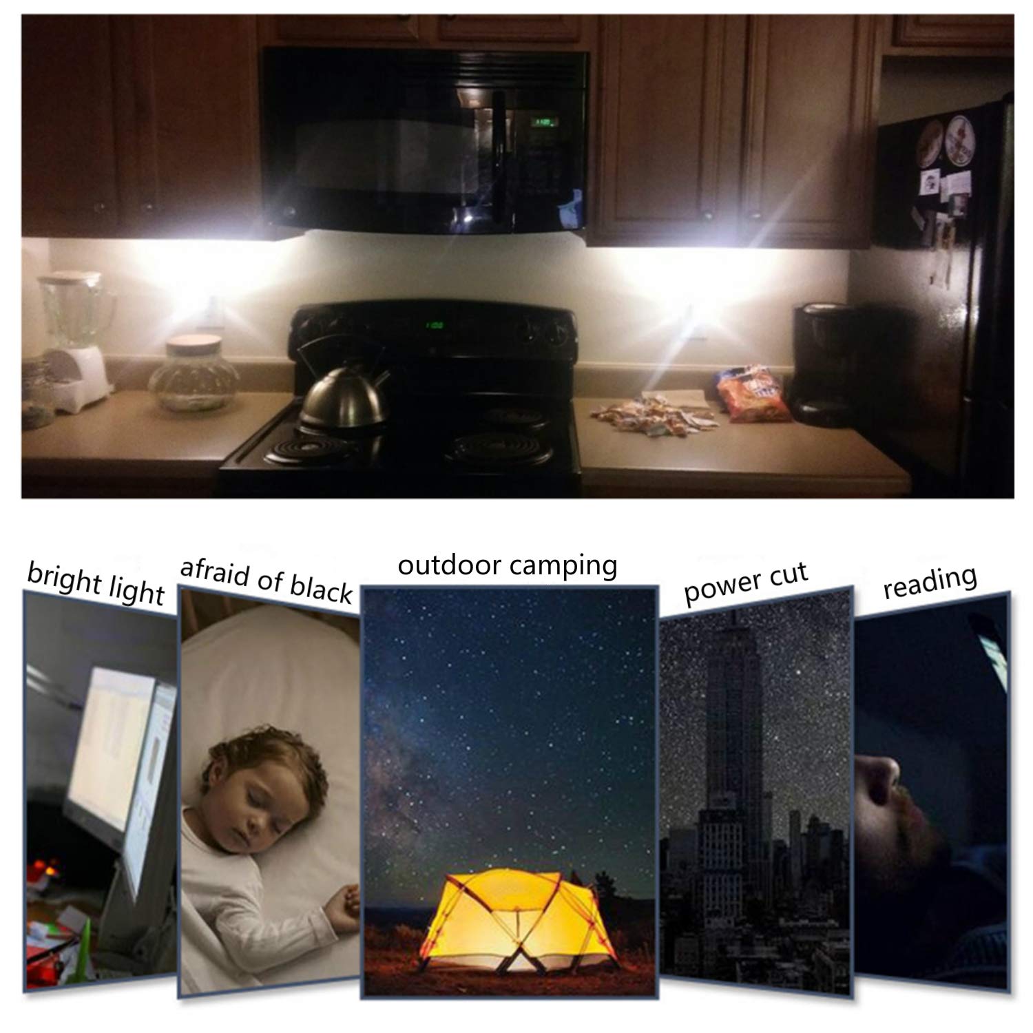 Vokaro Usb Light,Night Light Plug In,Small Led Light Stick With 8 Lamp Beads For Power Brick/Portable Power Station(Pack Of 4)(W