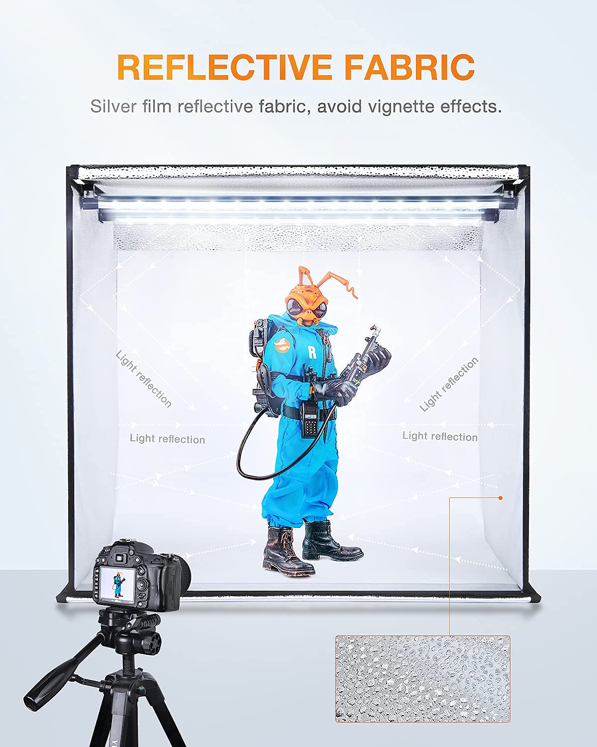 Yesker Photo Light Box, 24X24X24 Inch Portable Lighting Tent Kit Brightness Adjustable Studio Photography Booth With 126 Large L