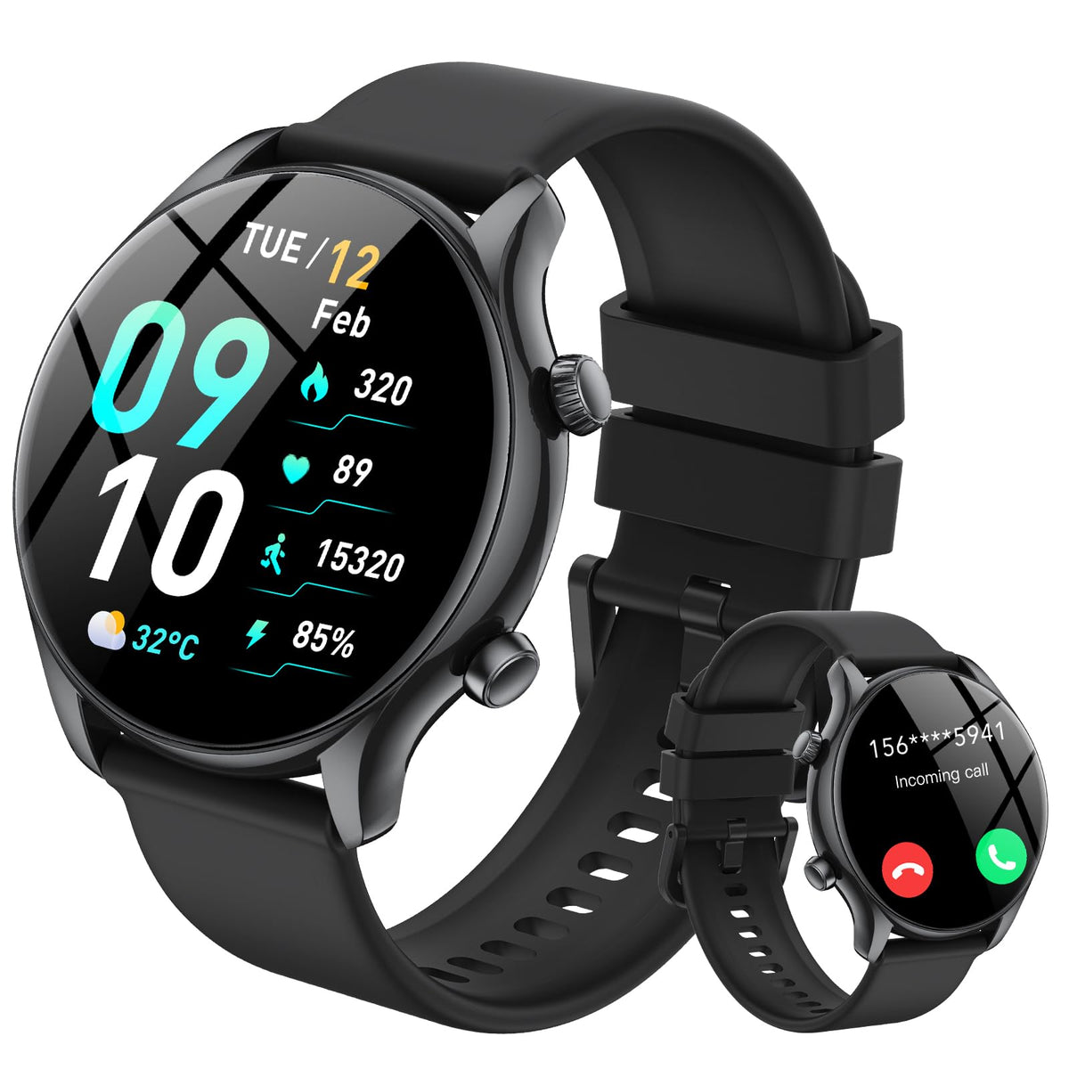 Vamout Smart Watch, 1.39'' Smartwatch For Men Women (Answer/Make Call), Fitness Activity Tracker With Heart Rate & Sp02 Monitor,