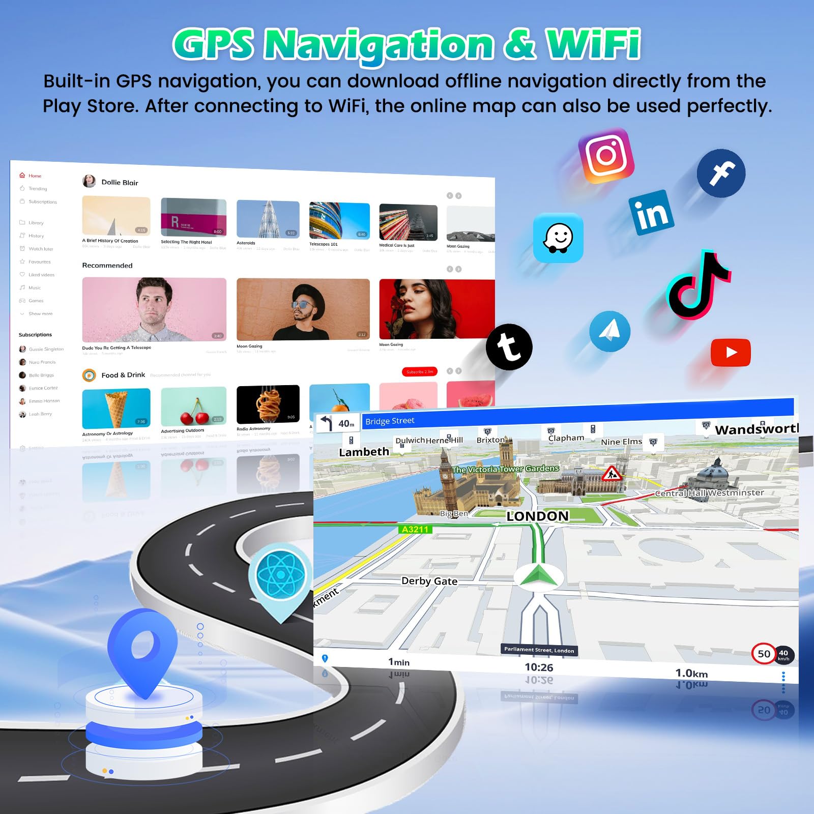 Roinvou 4+64G Android Carplay Stereo For Subaru Forester Impreza Wrx Sti 2008 2012, 9'' Touch Screen Carplay Android Auto With 3