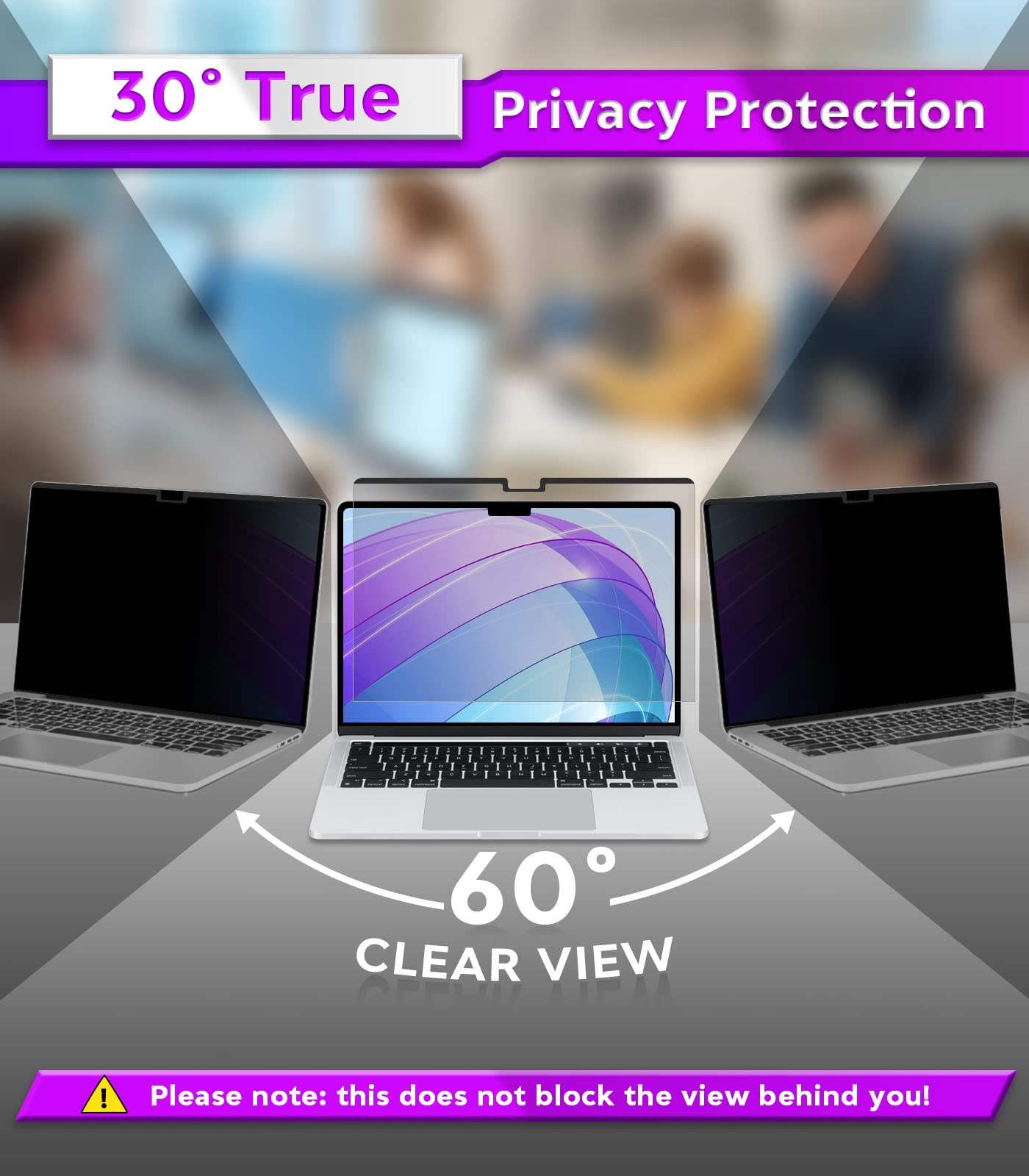 Pys Macbook Air 13.6 Inch Privacy Screen,Magnetic Macbook Air M2 Privacy Screen For Macbook Air 13.6 In M2 Chip 2022 (A2681),Lap