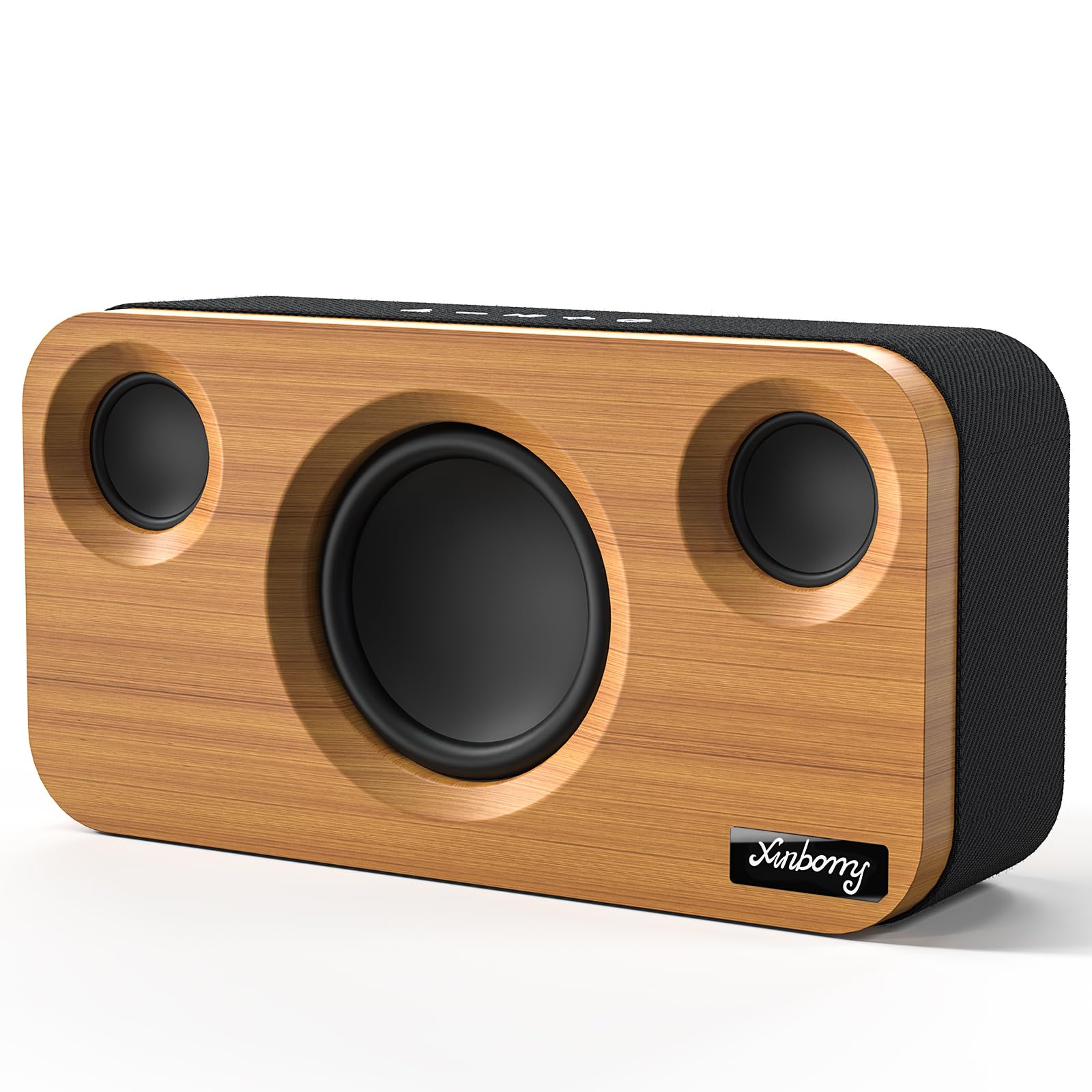 Bluetooth Speaker With Deep Bass, 40W(Peak) Wireless Portable Speaker With Tws, Aux, Tf Card, Stereo Sound Wood Home Audio Sync