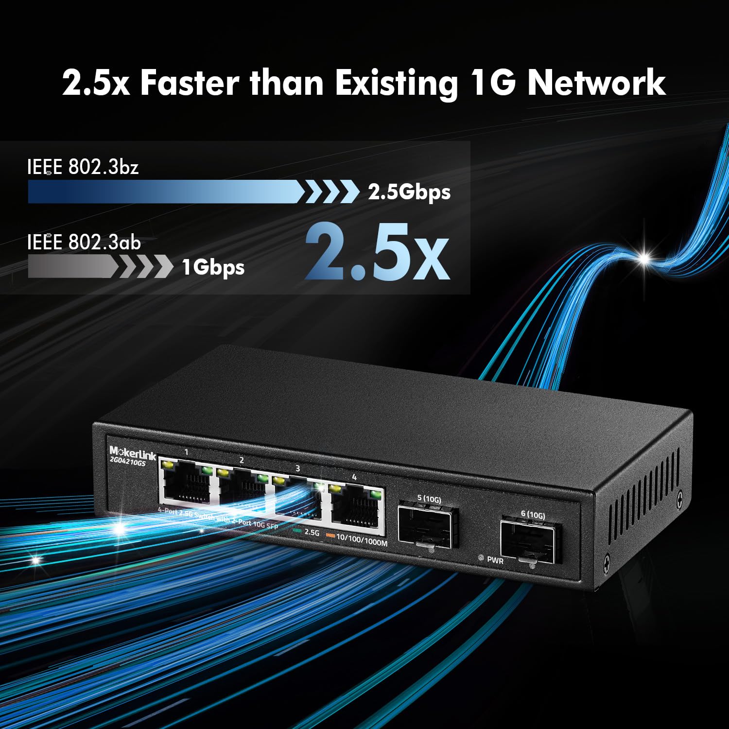 Mokerlink 8 Port 2.5 Gigabit Poe Web Managed Switch With 10G Sfp, 8 Port Poe Ieee802.3Af/At, 120W, Managed Fanless Wall Mountabl