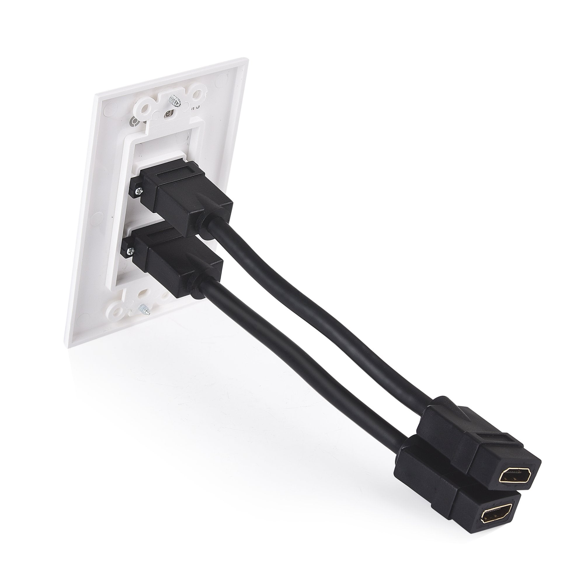 Cable Matters 2 Pack 2 Port HDMI Wall Plate in White (4K UHD, ARC, and Ethernet pass thru support)