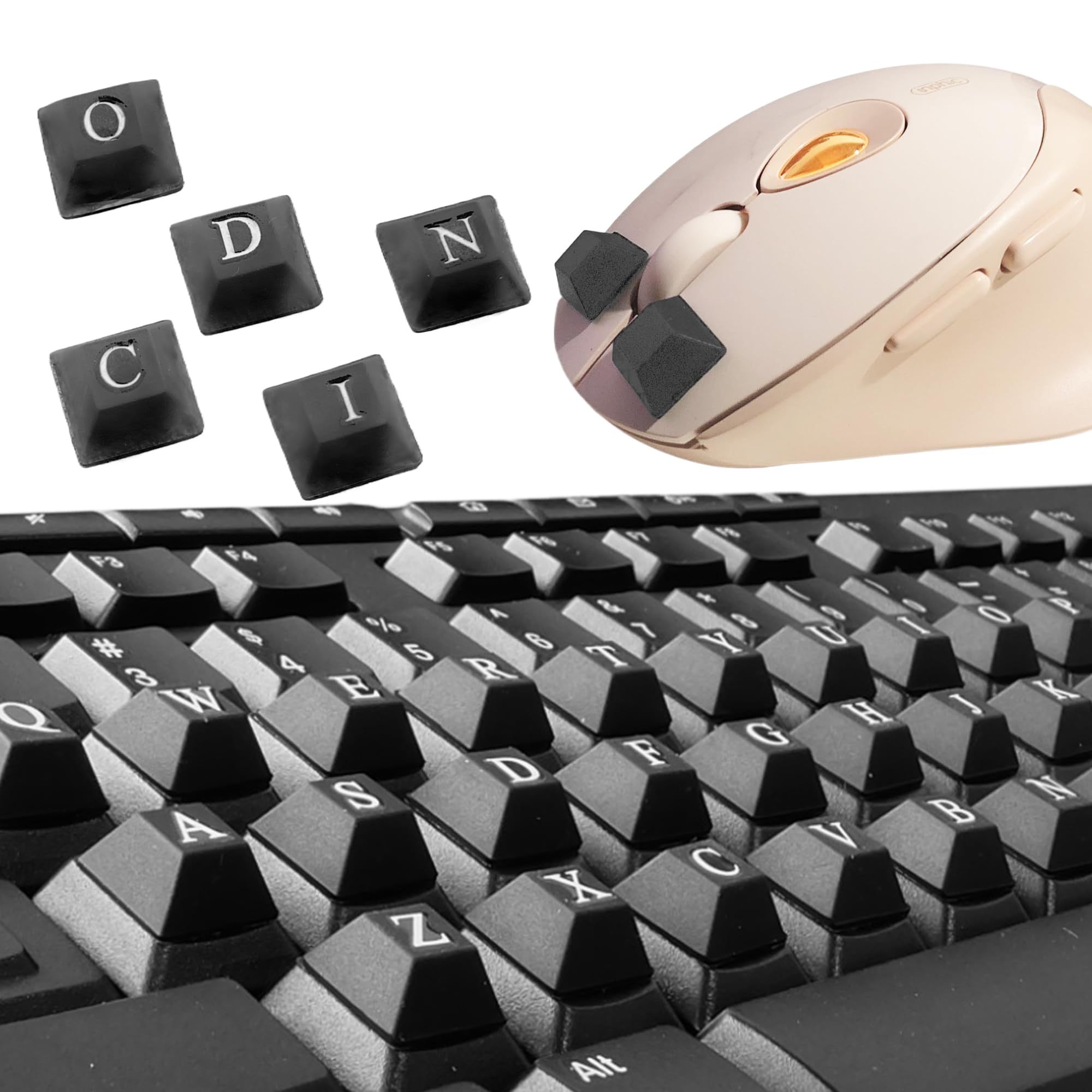 80 Pcs Raised Keyboard Stickers With Diy Letter Decals For Nail Art Typing, Adhesive Keycap Riser For Long Nails Protection For