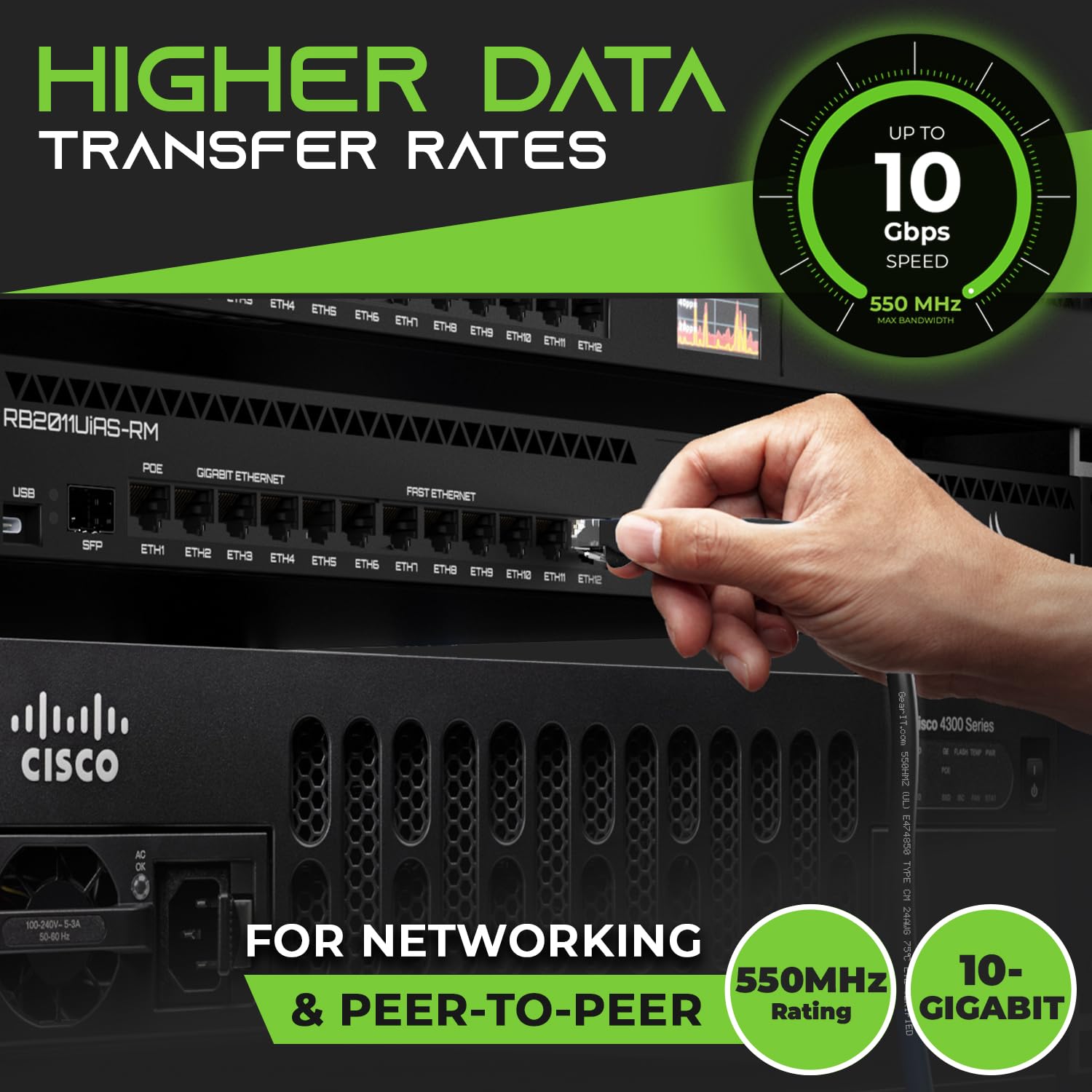 Gearit 50 Pack, Cat 6 Ethernet Cable Cat6 Snagless Patch 0.5 Feet   Snagless Rj45 Computer Lan Network Cord, Blue   Compatible W