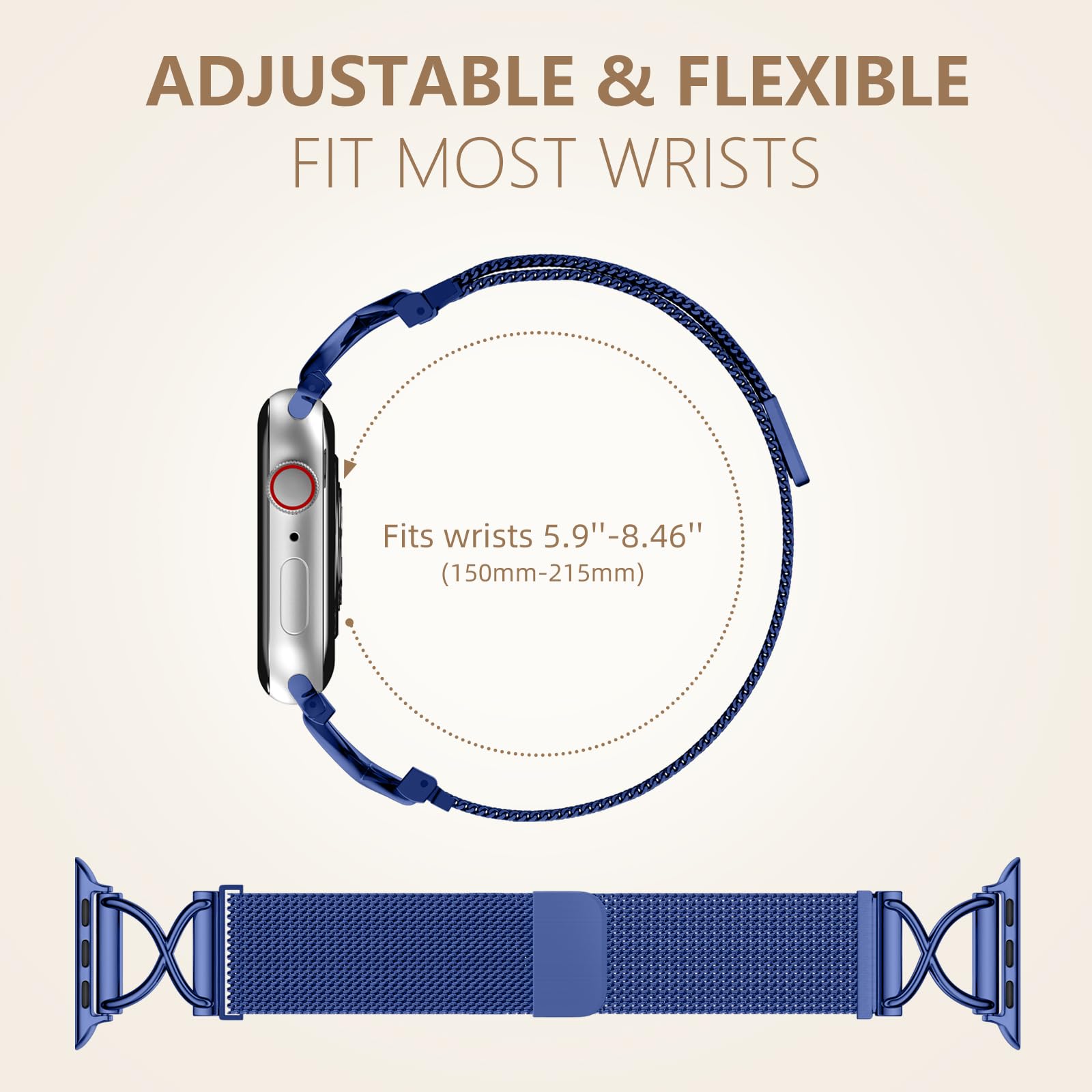 Dirrelo Metal Band Compatible For Apple Watch Bands For Women 40Mm 41Mm 38Mm 44Mm 45Mm 42Mm 49Mm, Mesh Strap With Magnetic Stain