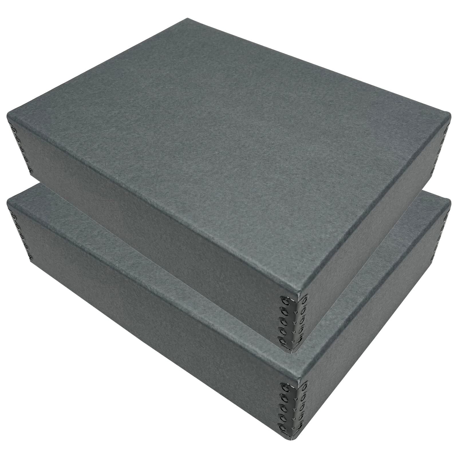 Lineco Museum Archival Storage Box, 9.75X12.75X3 In. Drop Front Design. Acid Free With Metal Edge. Organize Photos, Pictures, Prints, Documents, Crafts, Diy. Gray, 2 Pack
