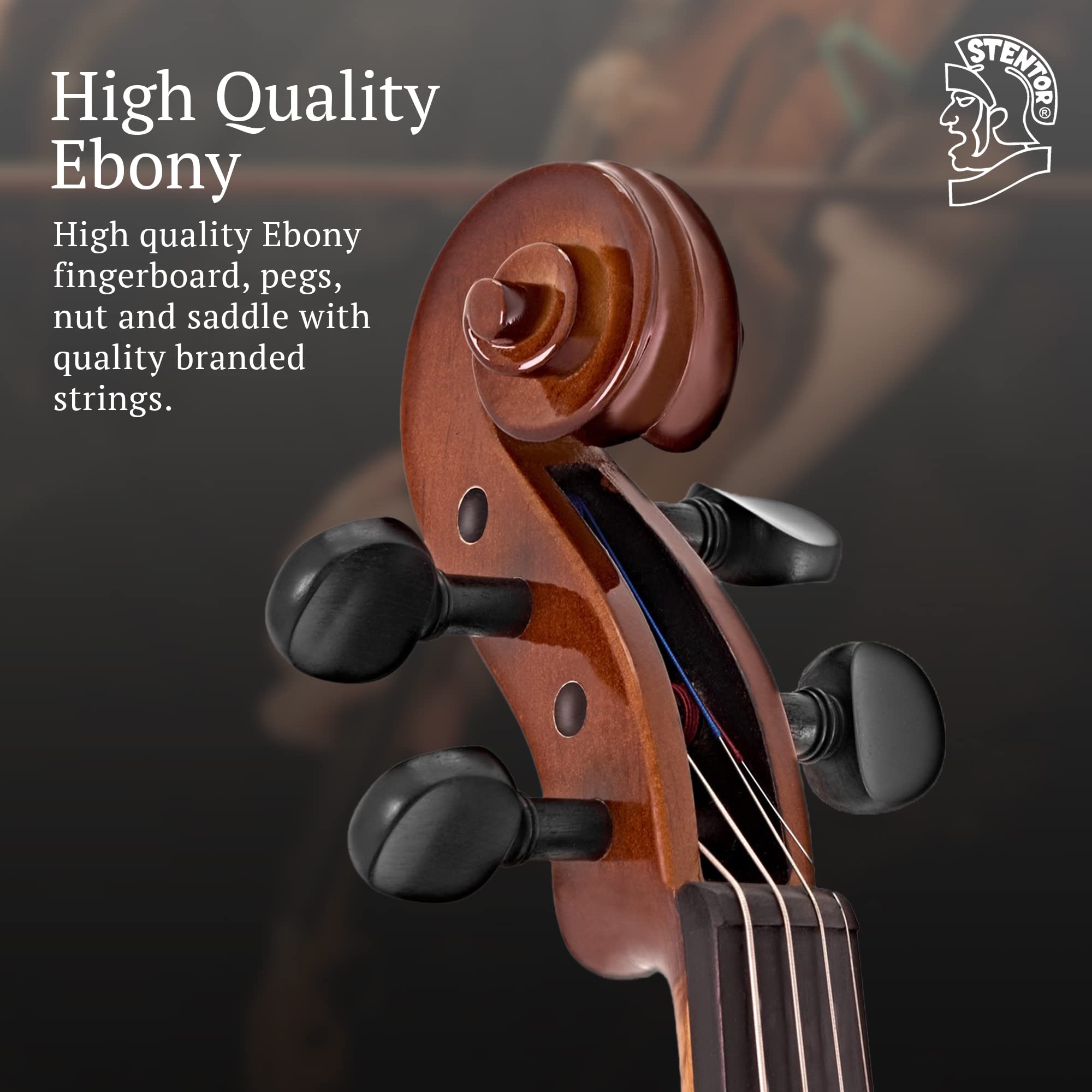 Stentor, 4 String Violin, Brown,Red (1500 4/4)