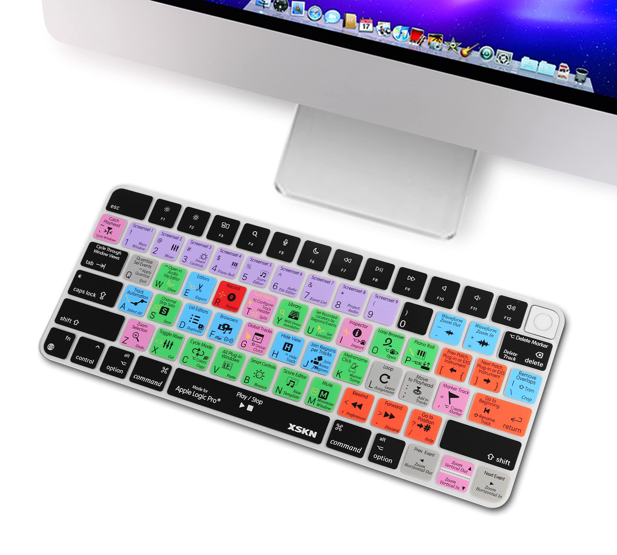 Xskn Shortcut And Language Seriers Silicone Keyboard Cover Skin For 2021 New M1 Chip Imac Magic Keyboard With Touch Id A2449 Wit