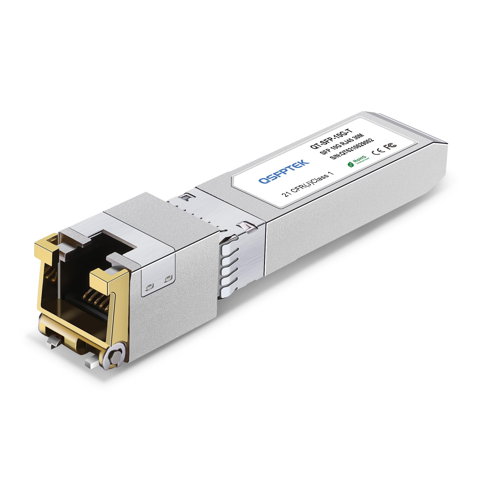 Qsfptek 10G Sfp+ Rj45 Module, 10Gbe Giga Mini Gbic Sfp To Rj45 Copper Transceiver, 10Gbase T Optical To Ethernet For Ubiquiti Uf Rj45 10G, Net Gear Axm765,Supermicro, Unifi, Up To 30M