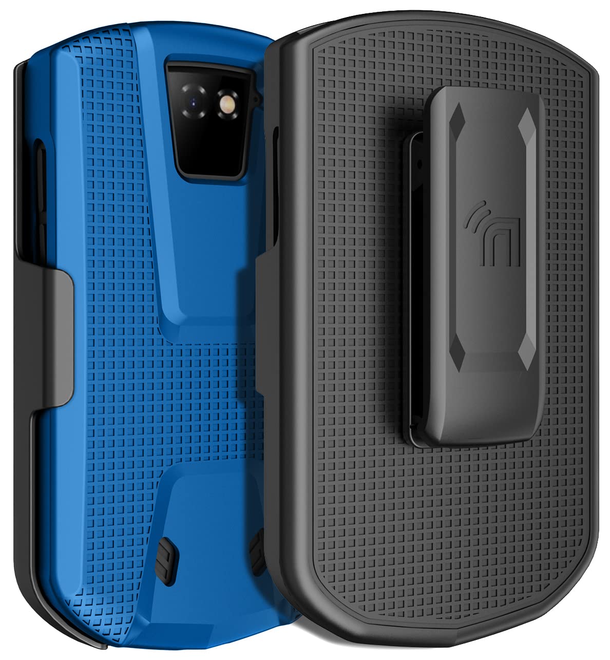 Nakedcellphone Case With Clip For Unihertz Titan Pocket Phone, Slim Hard Shell Textured Cover And [Rotating/Ratchet] Belt Hip Ho