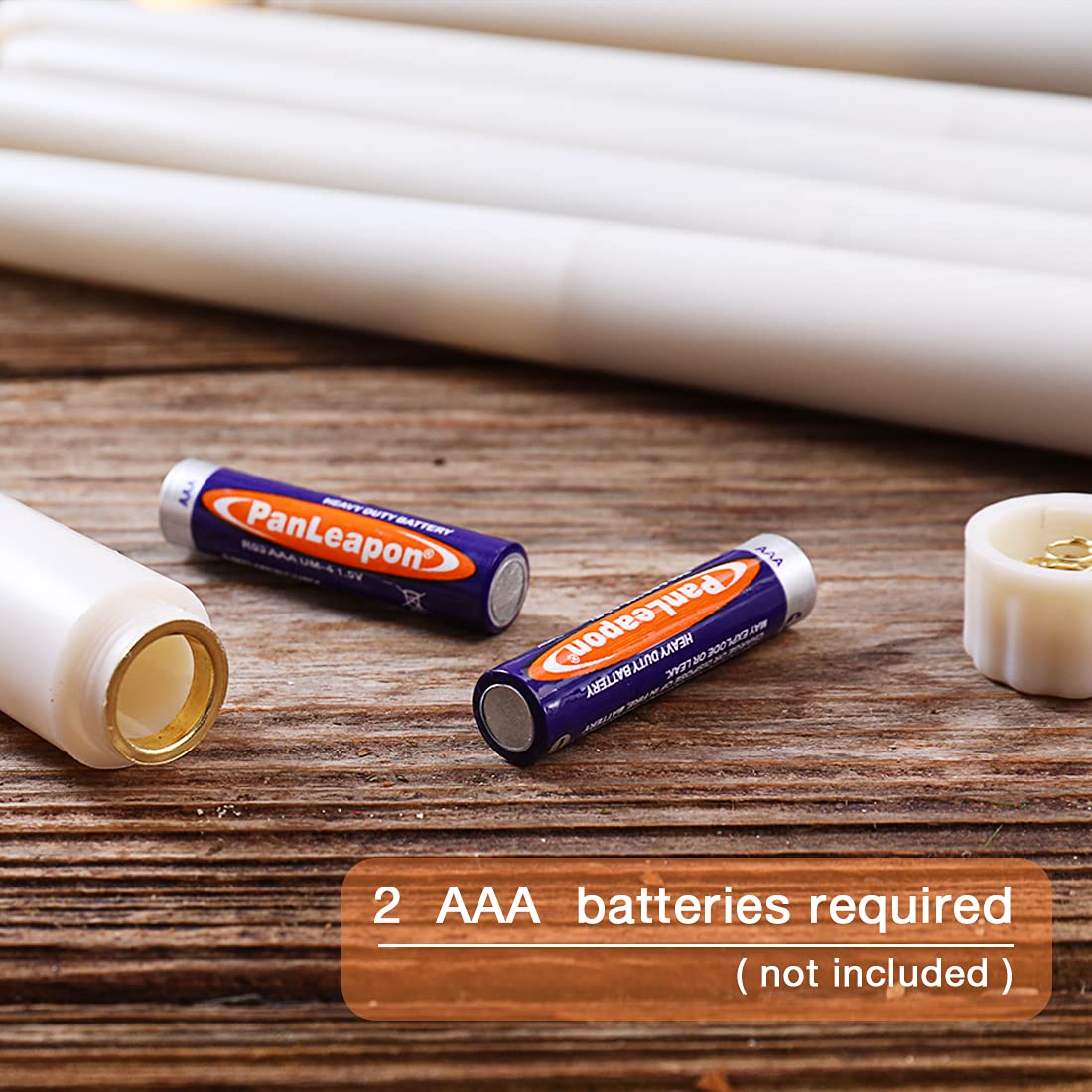 Ni Jasw White Flameless Taper Candles With Remote, Flickering Battery Powered Led Candlesticks Set Of 4