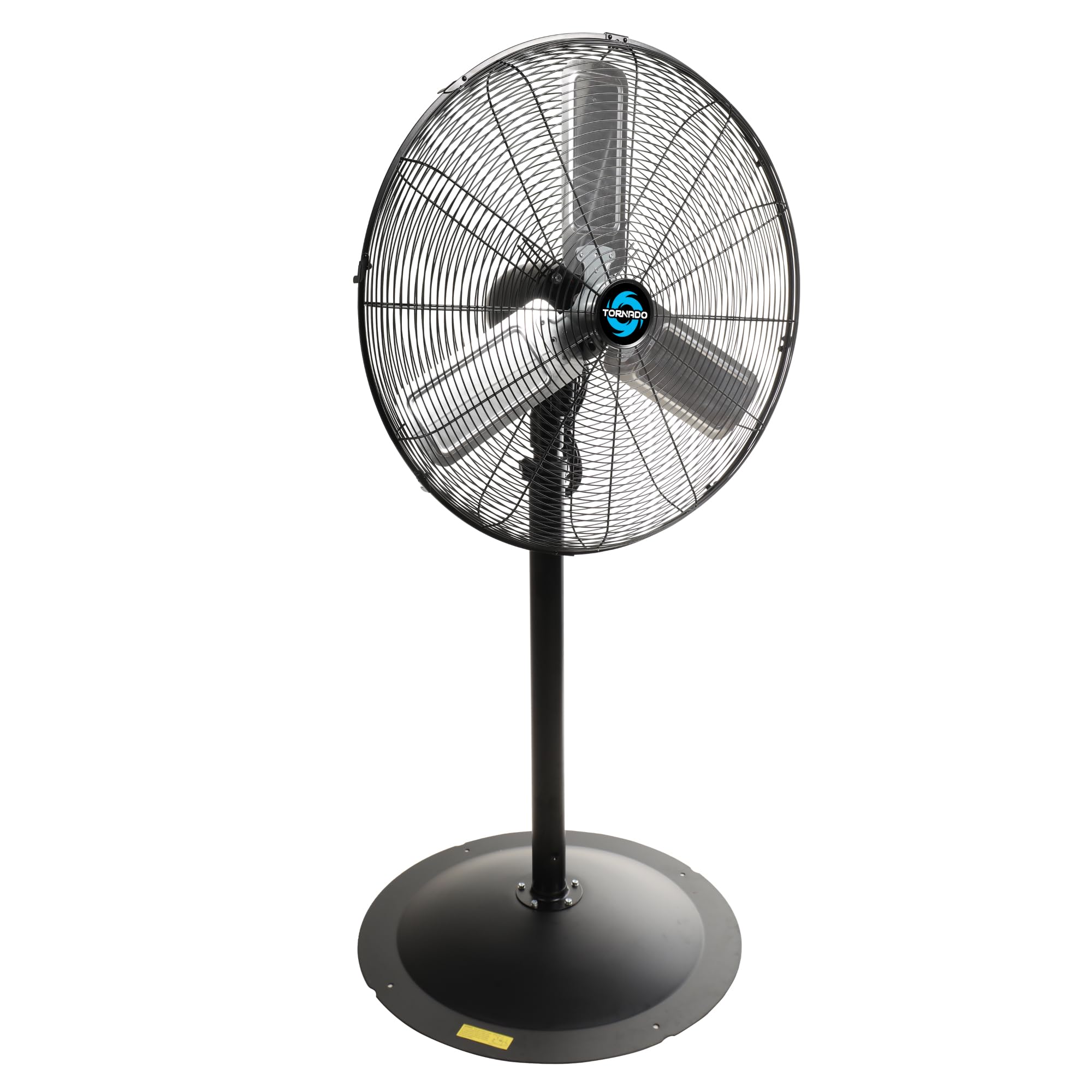 Tornado 24 Heavy Duty High Velocity Pedestal Fan, 3 Speed, 7600 CFM, 1/4 HP, Ideal for Commercial & Industrial Spaces, UL Listed