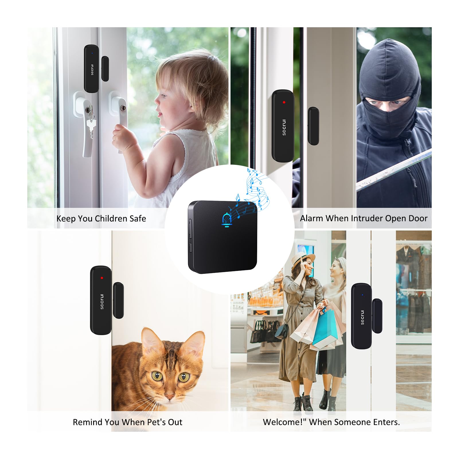 Secrui Wireless Door Chimes When Door Open Entry For Business/Home/Office/Store Door Ringer Alert Buzzer Alarm With   1 Receiver