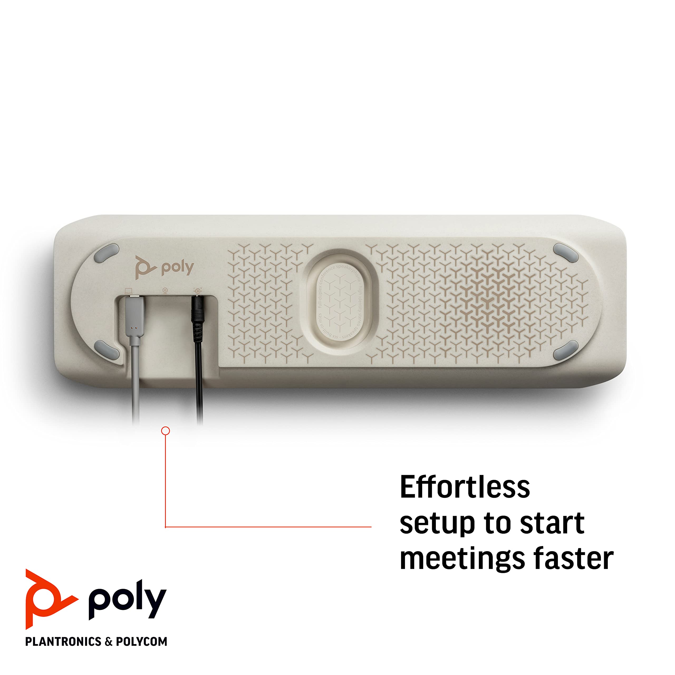 Poly - Sync 60 Smart Speakerphone For Conference Rooms (Plantronics) - Connect To Pc/Mac Via Combined Usb-A/Usb-C Cable, Smartph