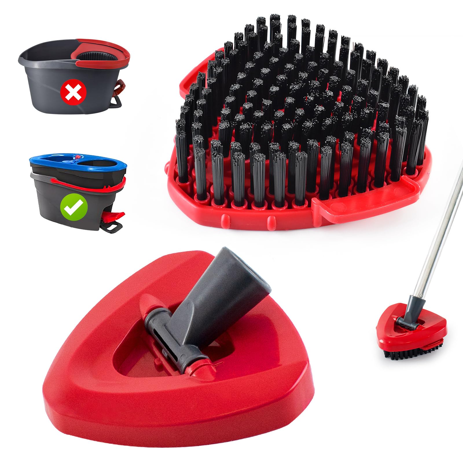 Mop Head Scrub Brush & Mop Base for OCedar RinseClean, Scrubber Attachment