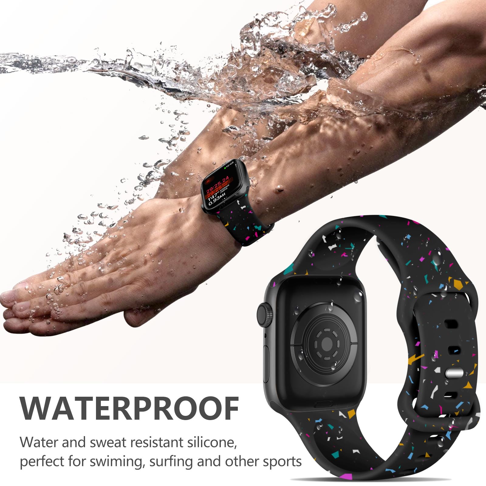 Daqin Compatible With Apple Watch Band 46Mm 45Mm 44Mm 42Mm 49Mm 41Mm 40Mm 38Mm Women Men,Soft Silicone Waterproof Replacement St