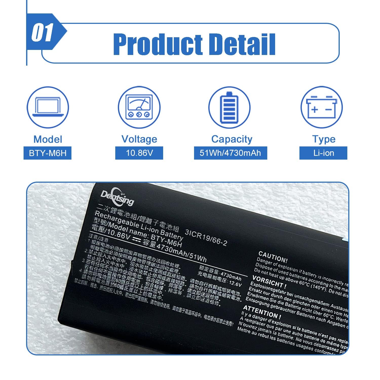 Dentsing Bty M6H Laptop Battery Compatible With Msi Ge72 Gp62 Gl62M Ge62 Pe60 Pe70 Gp72 Series Notebook Ge62Vr Ge63 Ge63Vr Ge72V