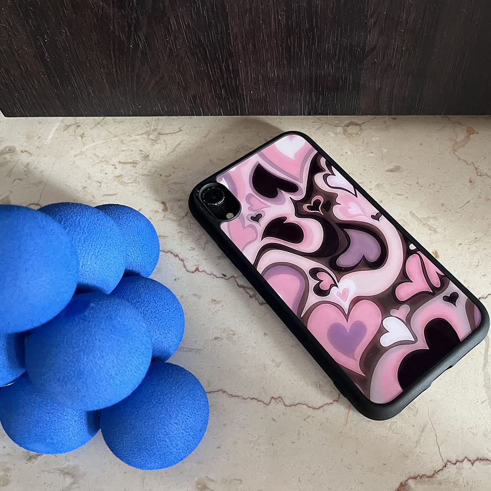 MOKENS iPhone 13 Phone Case Protective Plastic Purple Pink Heart