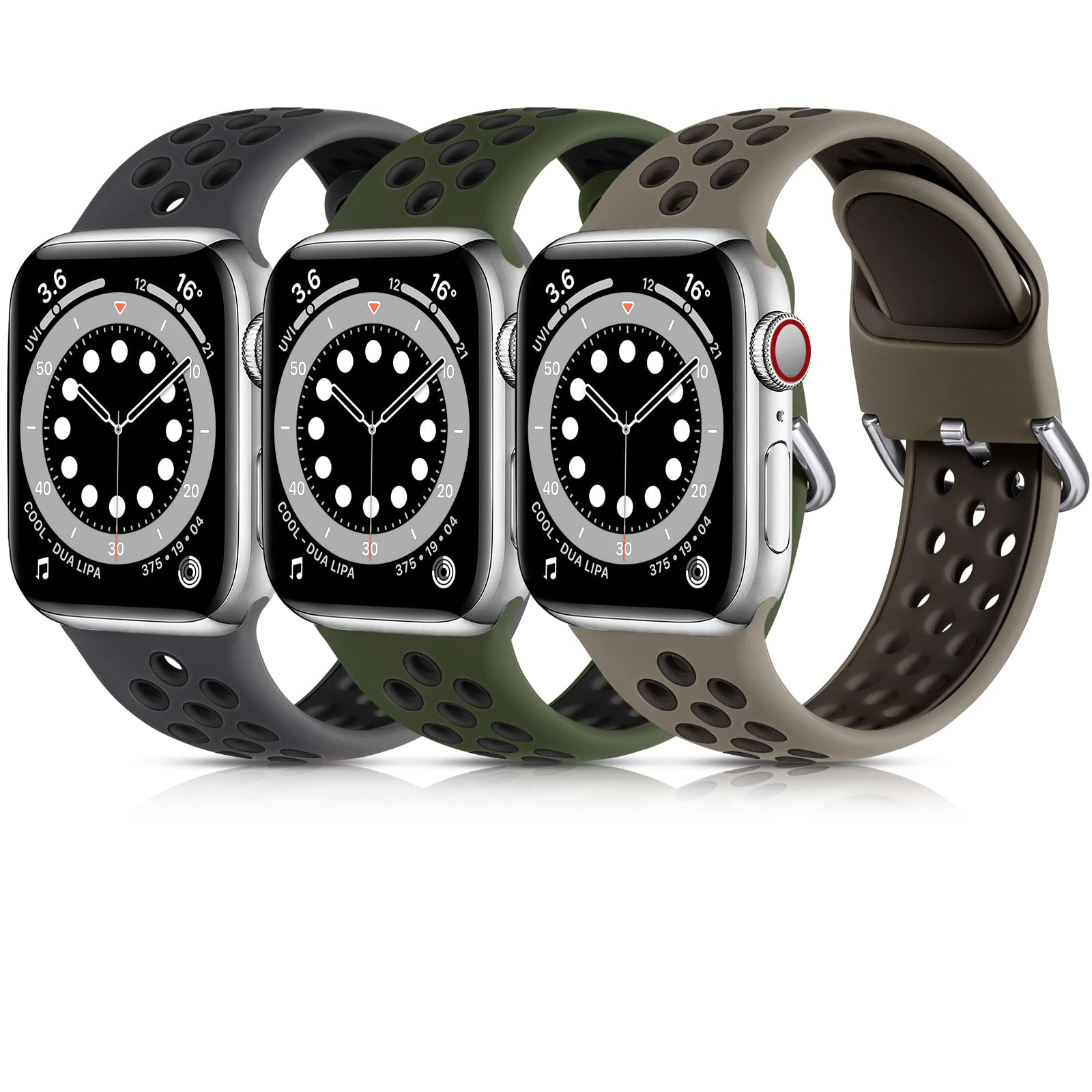 Lerobo 3 Pack Compatible With Apple Watch Band Series 9/8/7 45Mm 41Mm Series 10 46Mm/42Mm Series 6/5/4/Se 44Mm 40Mm Series 3/2/1