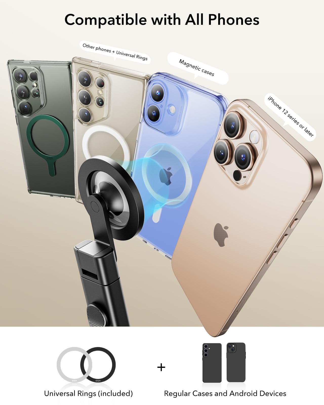 Esr For Magsafe Airplane Phone Holder,2 Pack, Airplane Travel Essentials, Portable Travel Phone Holder, Magnetic Plane Phone Hol