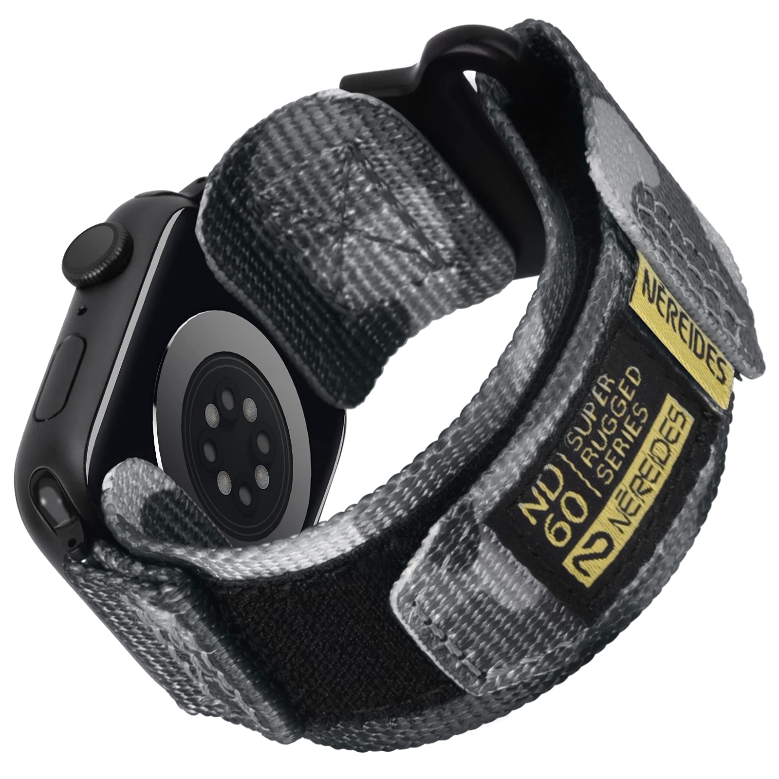 Nereides Compatible With Apple Watch Band Ultra 1/2, Nylon Sports Strap With Woven Design For 49Mm (L, Grey Camo)