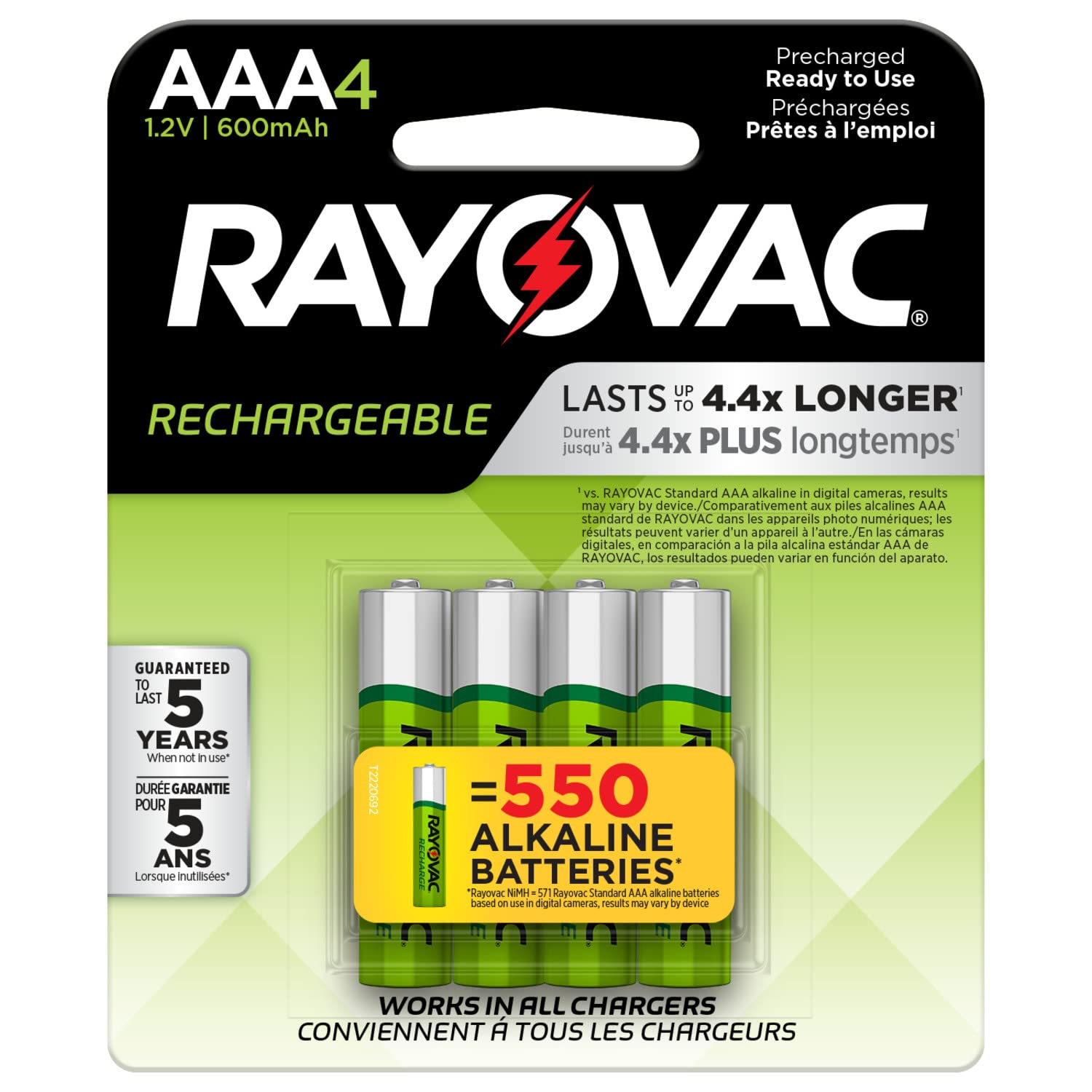 Rayovac Rechargeable Aaa Batteries, Rechargeable Triple A Batteries (4 Count)