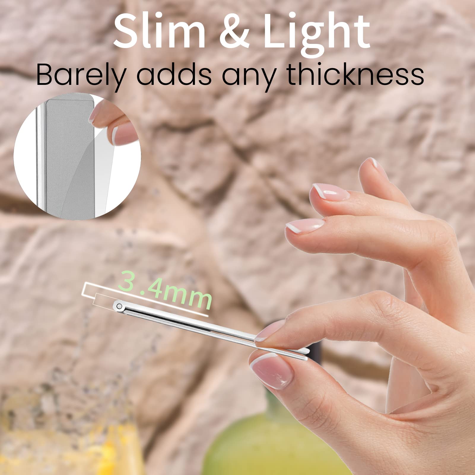 Obhei Mini Phone Kickstand, Folding Invisible Portable Metal Cell Phone Stand Holder For Desk, Compatible With Iphone, Samsung A