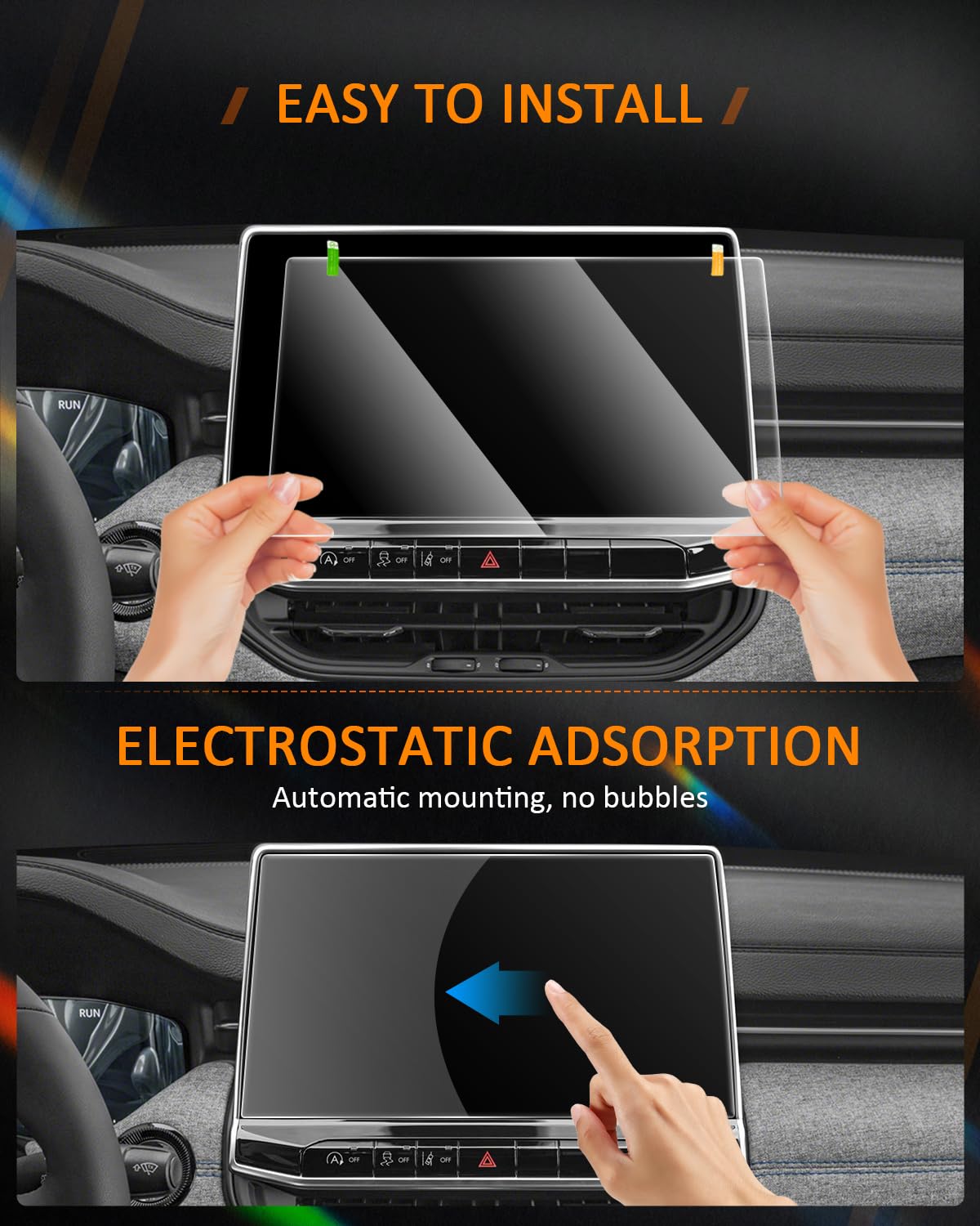 Cdefg For Jeep Compass 2022 2023 2024 2025 Screen Protector Touchscreen Cover For Compass Accessories Altitude Limited Latitude Lux Trailhawk High Altitude 10.1' Tempered Glass