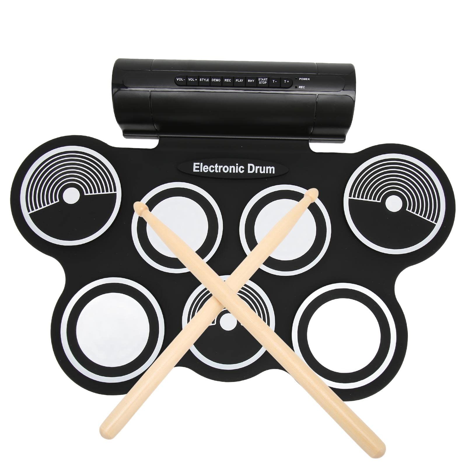 Excluzo Rollup Drum, 7Pad Electronic Drum Set 100240V (Eu Plug)