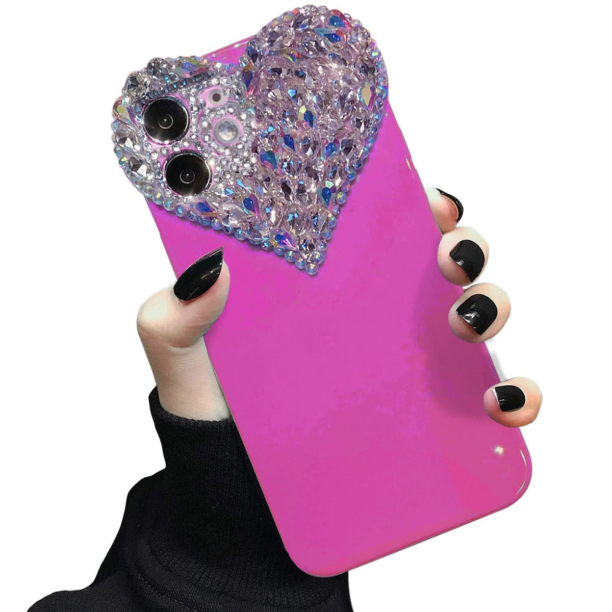 ENYTDMO Compatible with iPhone 11 Cute Case 3D Glitter Sparkle Bling Case for Women Girls, Pretty Rhinestone Diamond Cute Aesthe