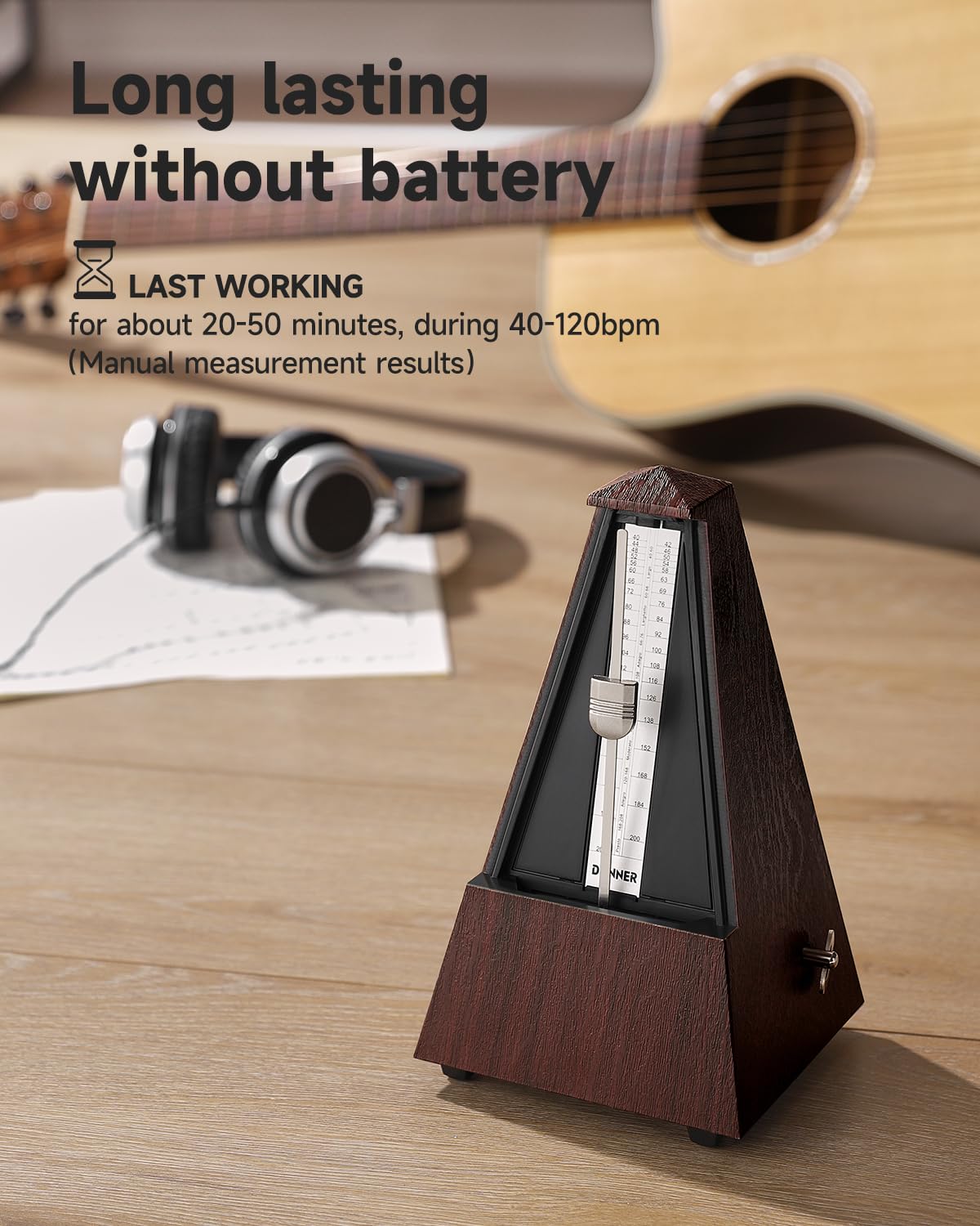 Donner Mechanical Metronome For Piano Guitar Drum Violin Saxophone Musician, Track Beat And Tempo, Loud Sound, Steel Movement, D