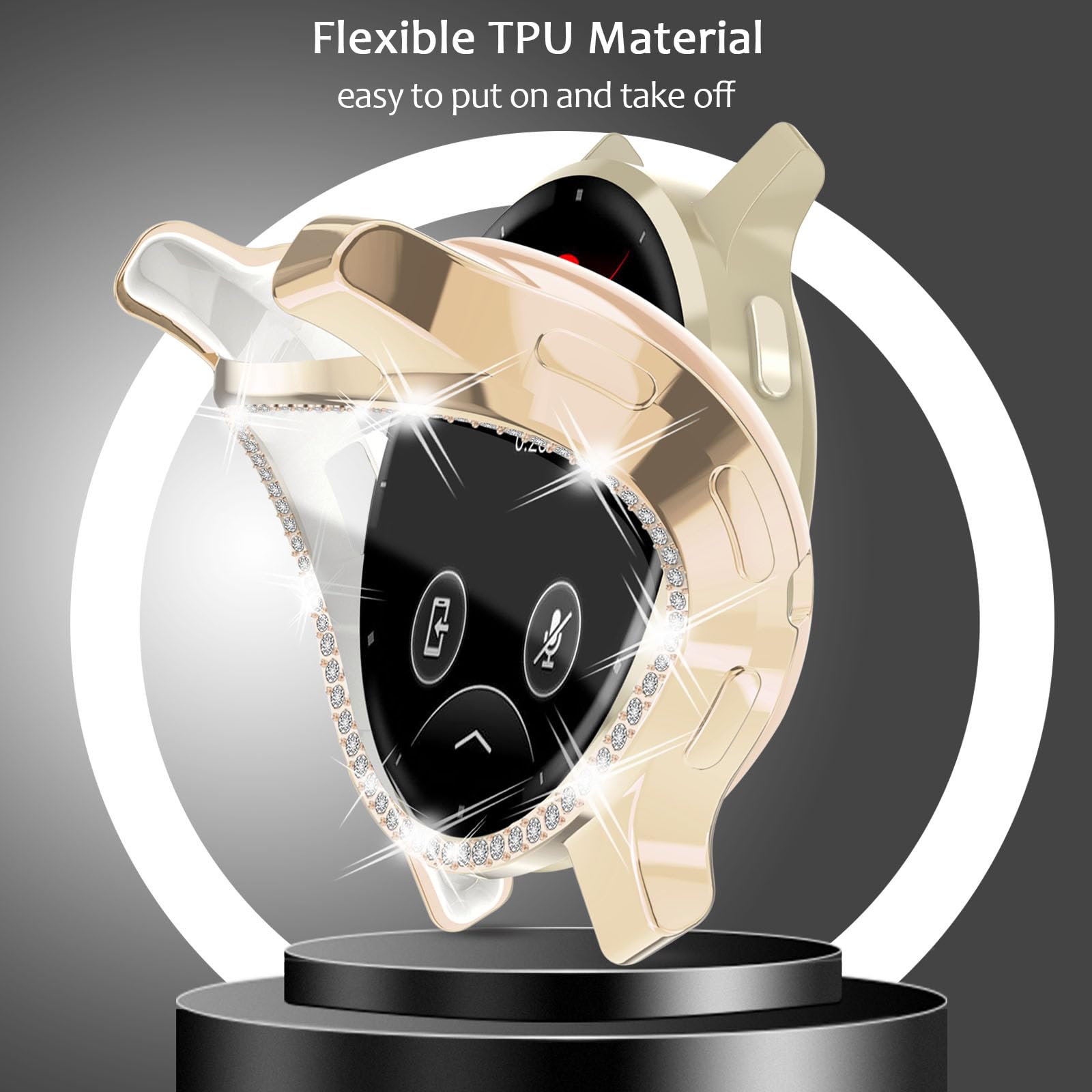 [5Pack] Richone Bling Screen Protector Compatible With Garmin Venu 3S, Diamonds Protective Cases For Venu 3S Smart Watch 41Mm So