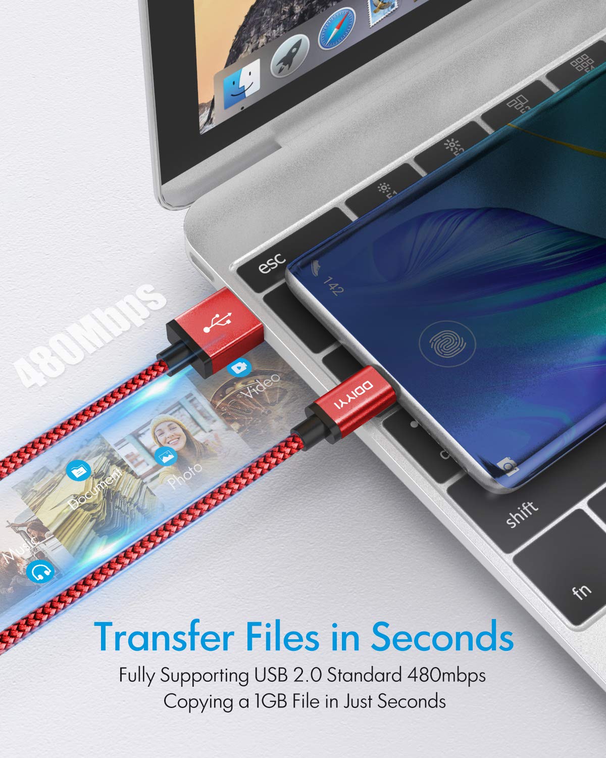 Ddiyyi Usb C Charger Cable 10Ft 3 Pack, Compatible With Kindle Fire Hd10, Fire 7/8/Max11, Tablets   Red