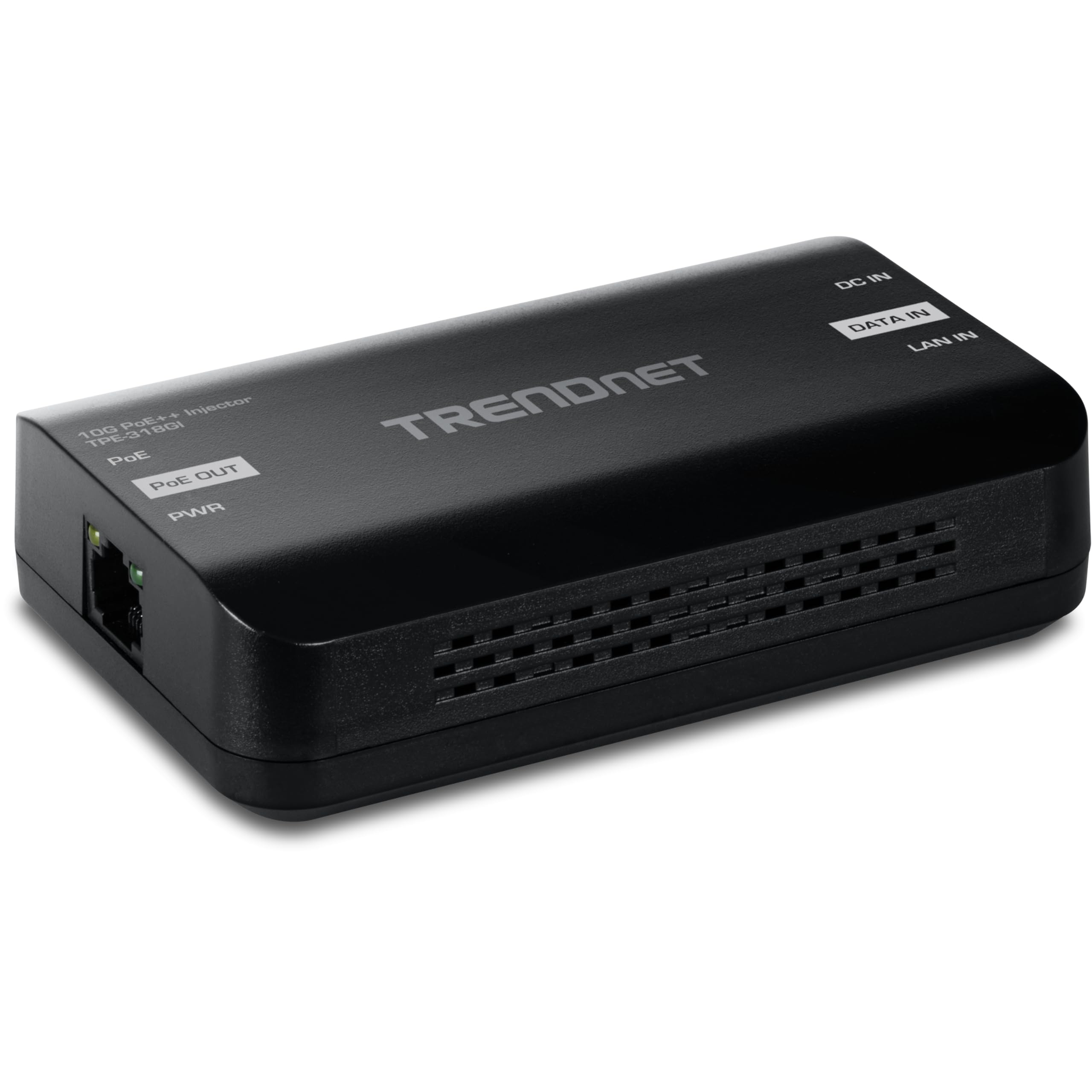 TRENDnet 10G PoE++ Injector, TPE-318GI, Converts a NonPoE Port to A PoE++ 10G Port, Supplies PoE (15.4W), PoE+ (30W), or PoE++ (