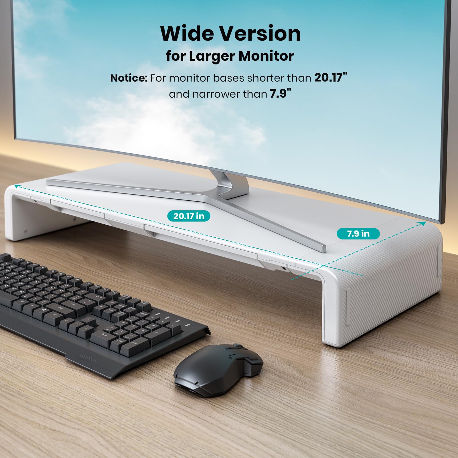 Monitor Stand Riser, Klearlook Foldable, Height Adjustable Computer Stand, Desk Shelf Riser With Storage Drawer &Tablet Phone St