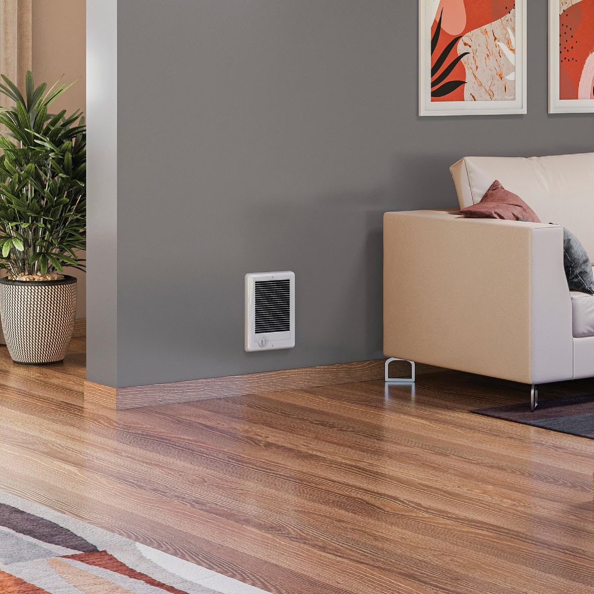 Cadet Com-Pak Electric Wall Heater Complete Unit With Thermostat (Model: Csc151Tw, Part: 67509), 5120 Btu, 120 Volt, 1500 Watt,