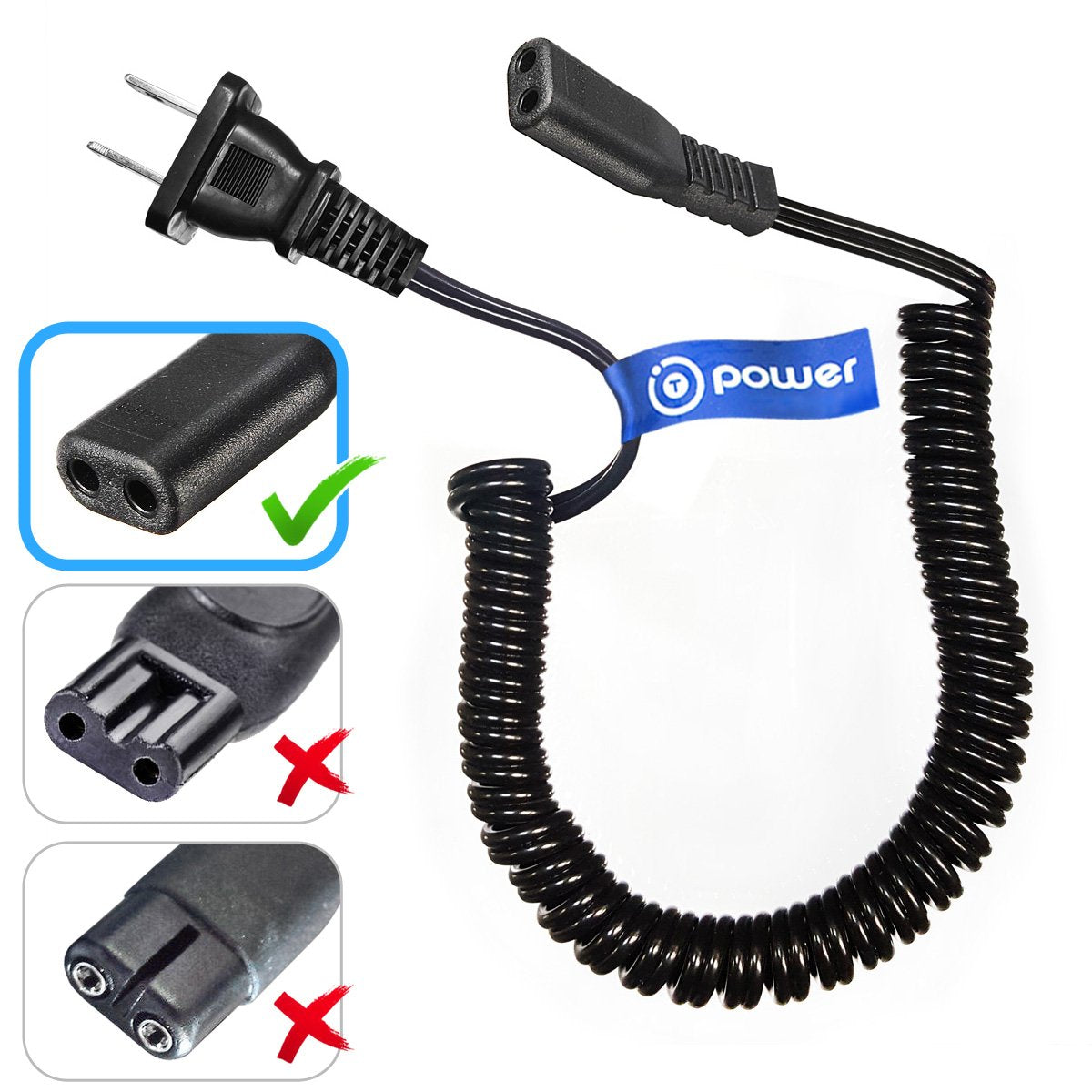 T Power Charging Cord For Philips Phillips Norelco, Remington, Grundig, Braun, Eltron Shaver Power Lead Electric Shavers Razors