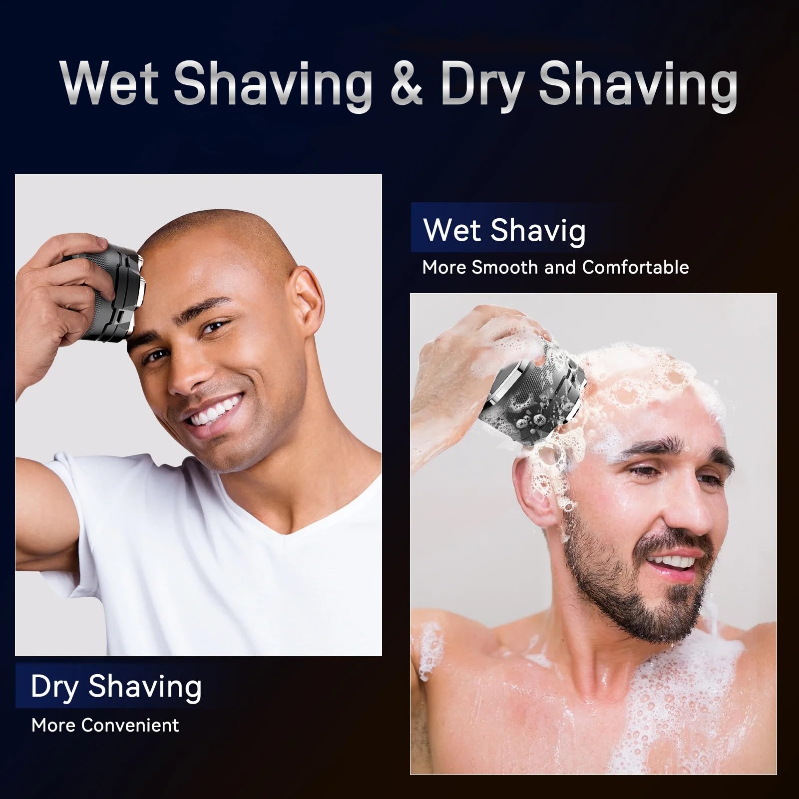 6D Magnetic Shaving Head Replacement Compatible With All 6D Magnetic Electric Razor.Magnetic Replacement Heads For Head Shavers