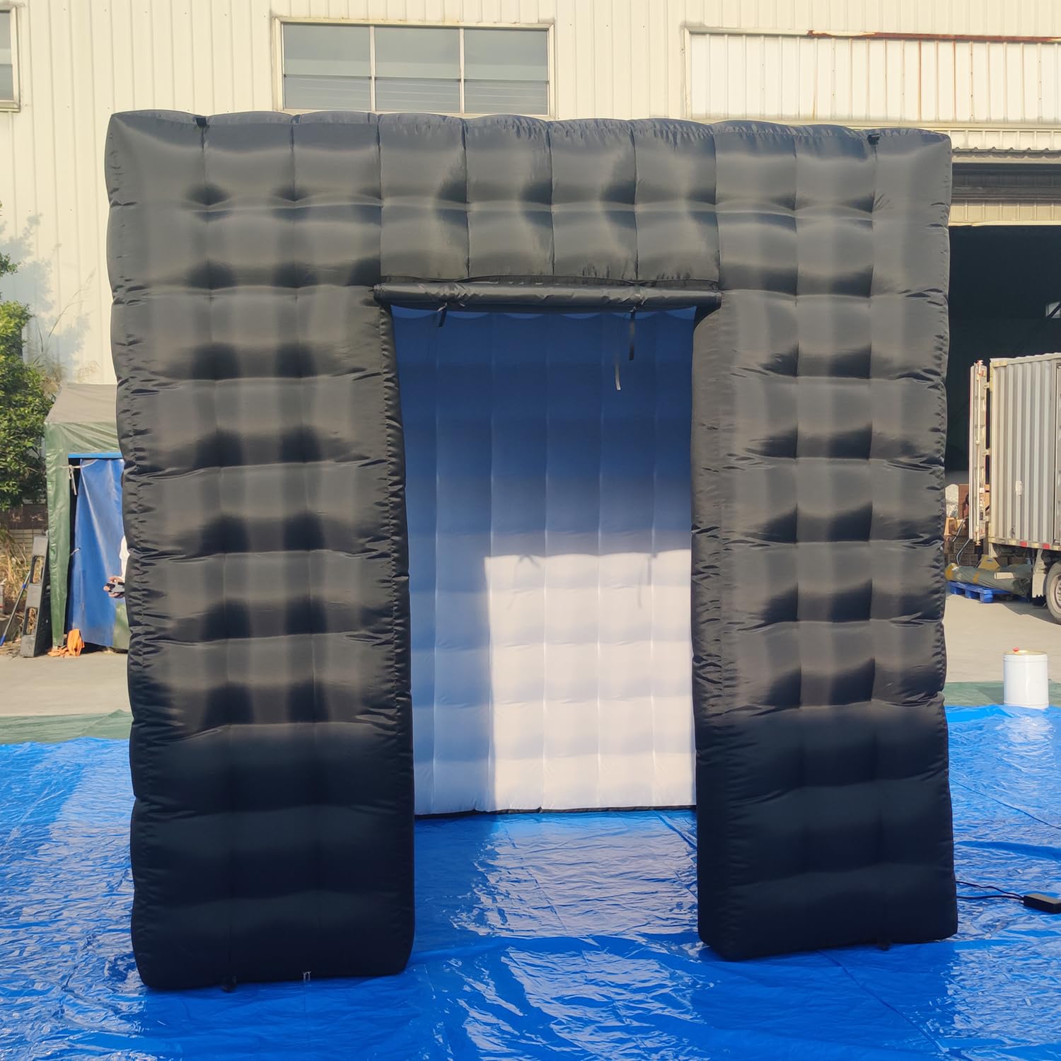 Sayok Portable Inflatable Photo Booth Enclosure Photobooth Tent Photo Booth Backdrop Inflatable Black Cube Tent With Led Light F