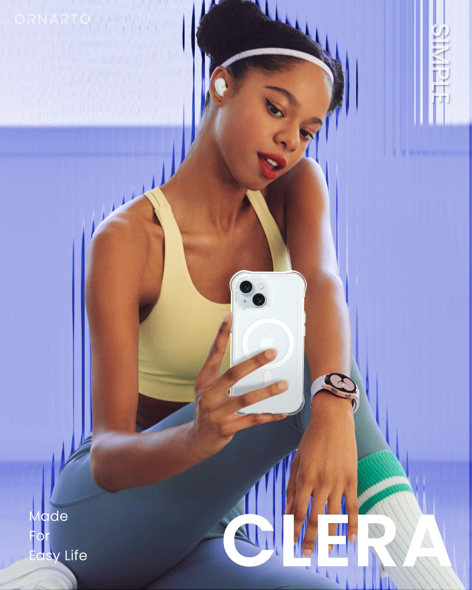 Ornarto Air Case For Iphone 15 Clear, Compatible With Magsafe, Military Grade Drop Protection Cover With Built In Air White