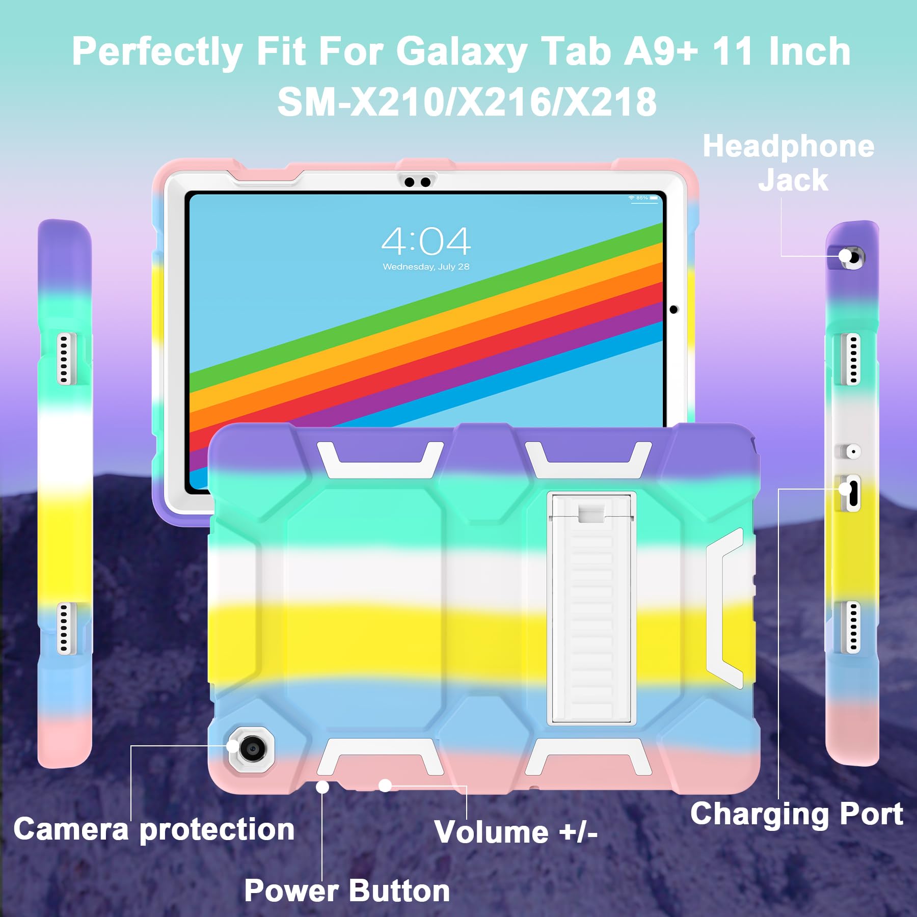Ccmao Case For Samsung Galaxy Tab A9+/A9 Plus 11   (Sm X210/X216/X218), Heavy Duty Shockproof Hard Hybrid Three Layer Protective
