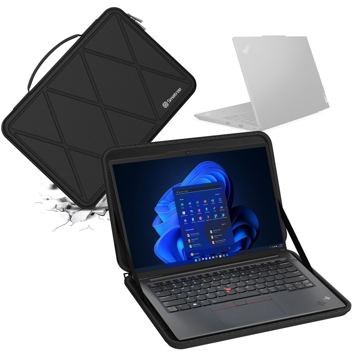 Smatree Hard EVA Protective Sleeve Case Compatible for 14 inch Lenovo IdeaPad 5x 2-in-1, Lenovo ThinkPad T14s Gen 6/5, ThinkPad T14 Gen 5, ThinkPad E14 Gen 5/6, Lenovo Yoga 7 2-in-1 Laptop Bag (X8042)