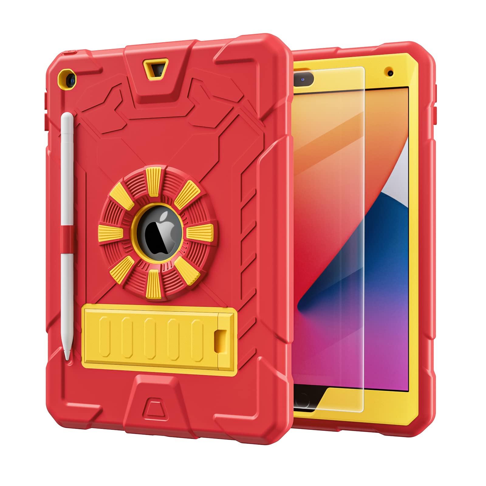 Tsqqst Ipad 9Th/8Th/7Th Generation Case With Glass Screen Protector |Ipad Case 10.2 Inch 2021 2020 2019 For Kids Girls Women | P