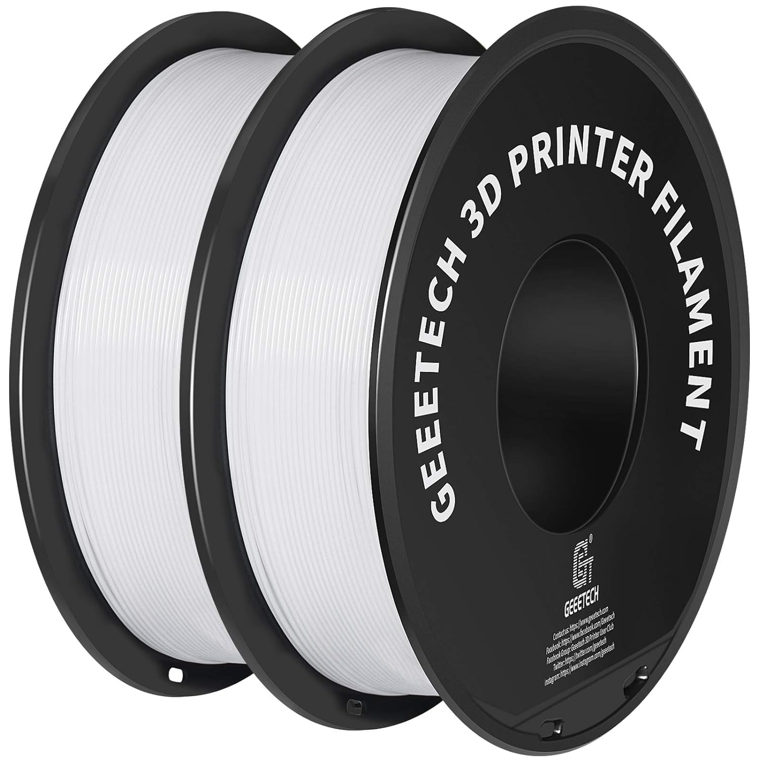 Geeetech 3D Printer Filament, Pla Filament 1.75Mm Bundle 2Kg For 3D Printer,Dimensional Accuracy +/  0.02 Mm (White 2 Pack)