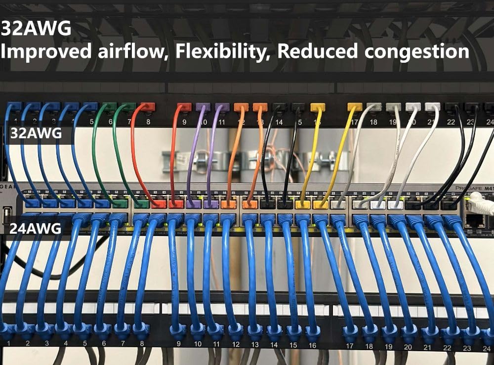 Installerparts Ethernet Cable Cat6A Super Slim Cable Utp 3 Ft   White   Professional Series   10Gigabit/Sec Network/High Speed I