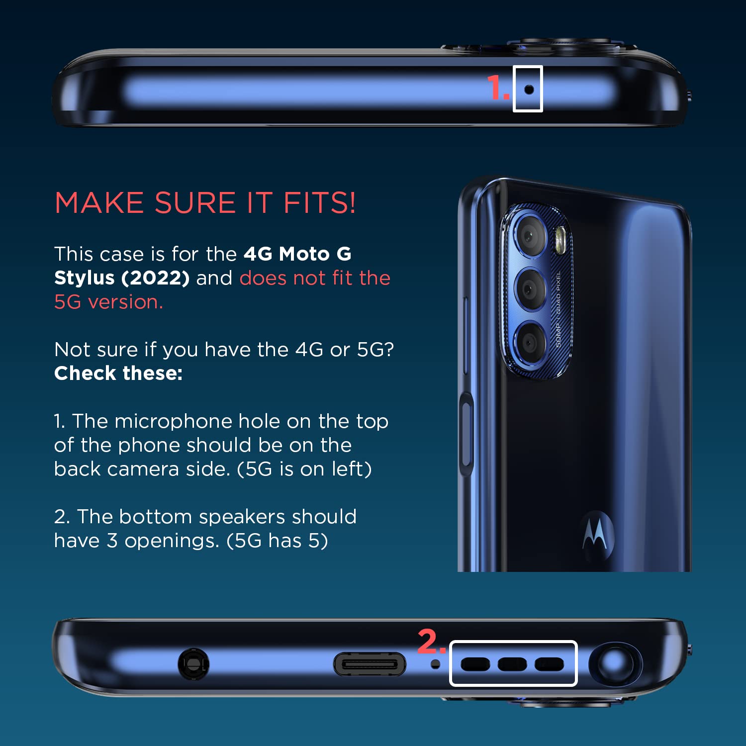 Motorola Moto G Stylus (2022) Protective Case  Precision Fit, Stylish Shock Absorbing Phone Cases   Black [Not For 2022 G Stylus